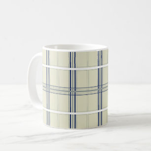 Moderne blaue und beige Tartan-Karierung Kaffeetasse