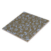 moderne blaue und braune Blumenelemente Fliese (Seite)