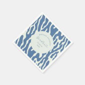 Moderne blaue und cremefarbene abstrakte Abschluss Serviette (Ecke)
