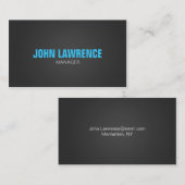 Moderne blaue und dunkelgraue Visitenkarte (Vorne/Hinten)