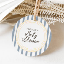 Moderne blaue und gelbe handgezeichnete Babyparty