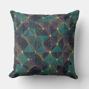 Moderne Blaue und Goldene Gestaltung Kissen