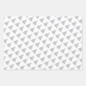 Moderne blaue und goldene Weihnachtsbäume Geschenkpapier Set (Vorderseite 2)