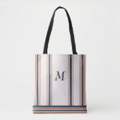 Moderne blaue und goldene weiße Streifen Tasche (Vorderseite)