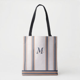 Moderne blaue und goldene weiße Streifen Tasche