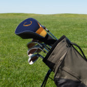 Moderne Blaue und Goldene Wellen-Monogramm-Design Golf Headcover (In SItu)