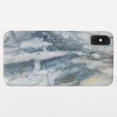 Moderne blaue und graue Marmortextur Case-Mate iPhone Hülle (Rückseite (Horizontal))
