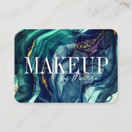 Moderne blaue und grüne Aquarellkarte Visitenkarte