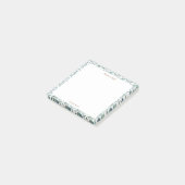 Moderne blaue und grüne botanische Grenzklemme Post-it Klebezettel (angewinkelt)