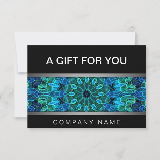Moderne blaue und grüne Gemüsen mandala Geschenkgu (Vorderseite)