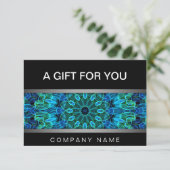 Moderne blaue und grüne Gemüsen mandala Geschenkgu (Stehend Vorderseite)