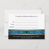 Moderne blaue und grüne Gemüsen mandala Geschenkgu (Rückseite)