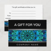 Moderne blaue und grüne Gemüsen mandala Geschenkgu (Vorne/Hinten)