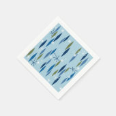 Moderne blaue und grüne Sternexplosion im Mittelal Serviette (Ecke)