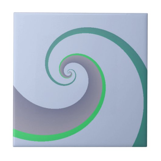 Moderne blaue und grüne Waves Fliese (Vorderseite)