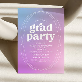 Moderne blaue und Lila Gradient Graduation Party Einladung