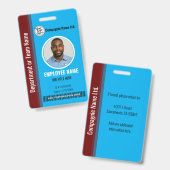 Moderne blaue und marineblaue professionelle Mitar Ausweis (Vorder- & Rückseite)