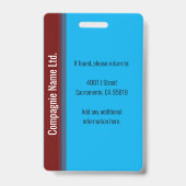 Moderne blaue und marineblaue professionelle Mitar Ausweis (Rückseite)
