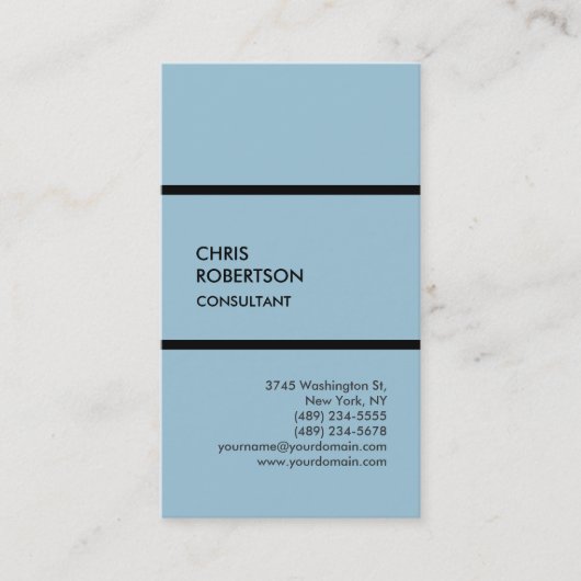 Moderne, blaue und moderne Visitenkarte (Vorderseite)