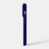 Moderne blaue und orange personalisierte Name Hand iPhone Hülle (Linke Seite)