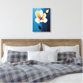 Moderne blaue und orangefarbene Kunst Leinwanddruck (Insitu (Schlafzimmer))