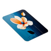 Moderne blaue und orangefarbene Kunst Magnet (Rechte Seite)