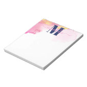 Moderne blaue und rosa Farbtöne Personalisiert Notizblock (Rotiert)