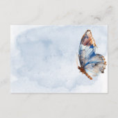 Moderne blaue und rostfarbene Schmetterlinge Detai Begleitkarte (Rückseite)