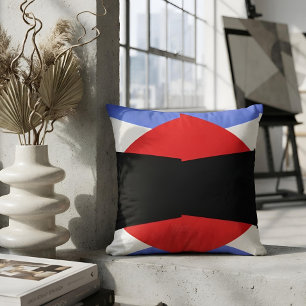 Moderne Blaue und Rote Bauhaus-Geometrische-Abstra Kissen