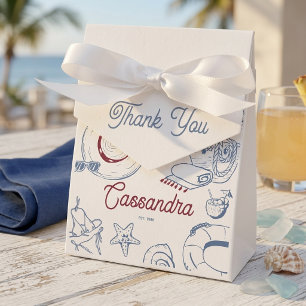 Moderne blaue und rote Strand-Sommer-Geburtstagsge Geschenkschachtel