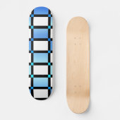Moderne, blaue und schwarze quadratische Fliesen Skateboard (Vorderseite)