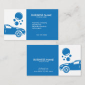 Moderne, blaue und weiße Autos, Wash & Detection Visitenkarte (Vorne/Hinten)
