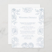 Moderne, blaue und weiße französische Rose Hochzei (Vorne/Hinten)