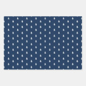 Moderne blaue und weiße frohe Weihnachtsbaumen Ren Geschenkpapier Set (Vorderseite 3)