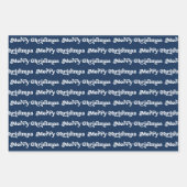 Moderne blaue und weiße frohe Weihnachtsbaumen Ren Geschenkpapier Set (Vorderseite)