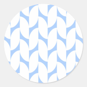 Moderne blaue und weiße geometrische Circle-Aufkle Runder Aufkleber
