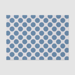 Moderne blaue und weiße große Polka-Punkte Seidenpapier