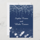 Moderne blaue und weiße Hangleuchten Save the Date Einladung (Rückseite)