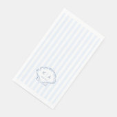 Moderne Blaue Und Weiße Küsten-Monogramm-Hochzeit Serviette (Ecke)