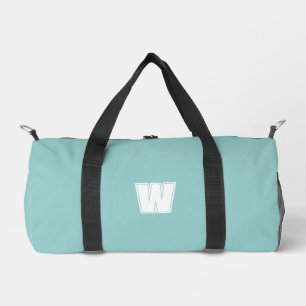 Moderne blaue und weiße Monogrammanfangsbuchstabe  Duffle Bag