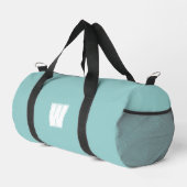 Moderne blaue und weiße Monogrammanfangsbuchstabe  Duffle Bag (Rechte Ecke)