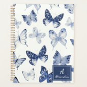 Moderne Blaue und Weiße Schmetterlinge Planer (Vorderseite)