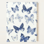 Moderne Blaue und Weiße Schmetterlinge Planer (Rückseite)