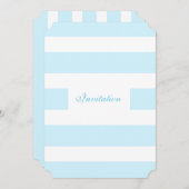 Moderne blaue und weiße Streifen zum Hochzeitsempf Einladung (Vorne/Hinten)