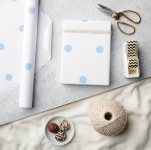 Moderne Blaue und Weiße Tupfenmuster Geschenkpapier