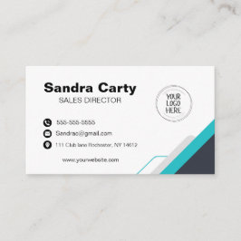 Moderne blaue und weiße Visitenkarte