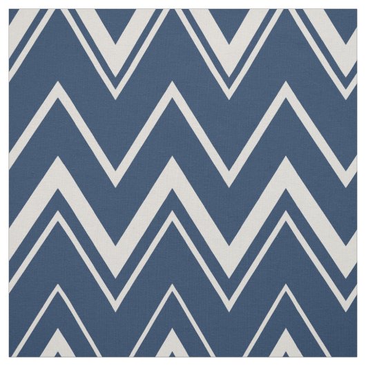Moderne, blaue und weiße Zickzack Muster Stoff (Muster)