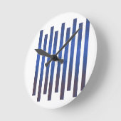 Moderne blaue vertikale Streifen Wanduhr (Winkel)