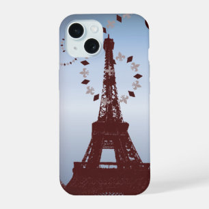 moderne blaue vintage paris eiffelturm iPhone 15 hülle