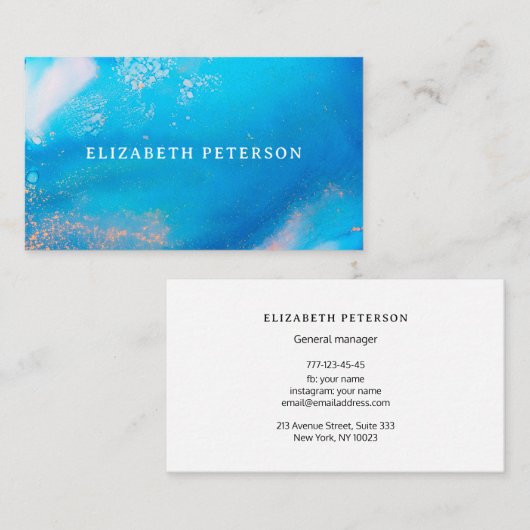 Moderne blaue Visitenkarte für den Ozean (Vorne/Hinten)